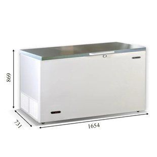 Ларь морозильный IRAKLIS 56 INOX Crystal (515л) крышка нерж (BQ)032670 фото