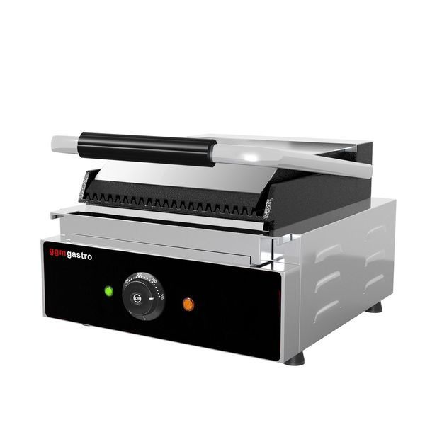 Професійний контактний гриль KGJ432 GGM Gastro (притискний) рифлений (BI)031754 фото