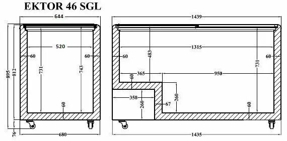 Ларь морозильный EKTOR 46 SGL Crystal (445л) (BQ)010544 фото