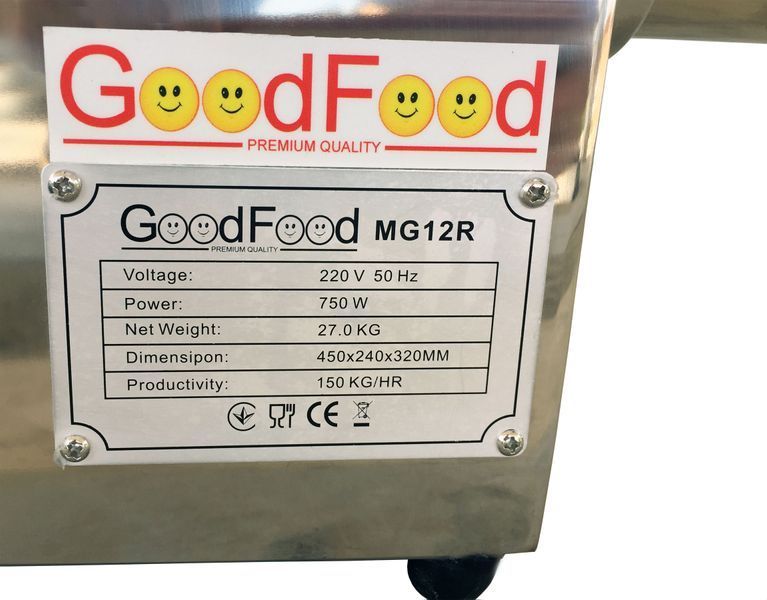 Промислова м'ясорубка MG12R Reverse GoodFood (150 кг/год.) (BE)056166 фото