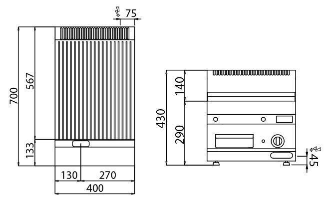 Поверхня для смаження EBGK400-E GGM Gastro (BI)031741 фото